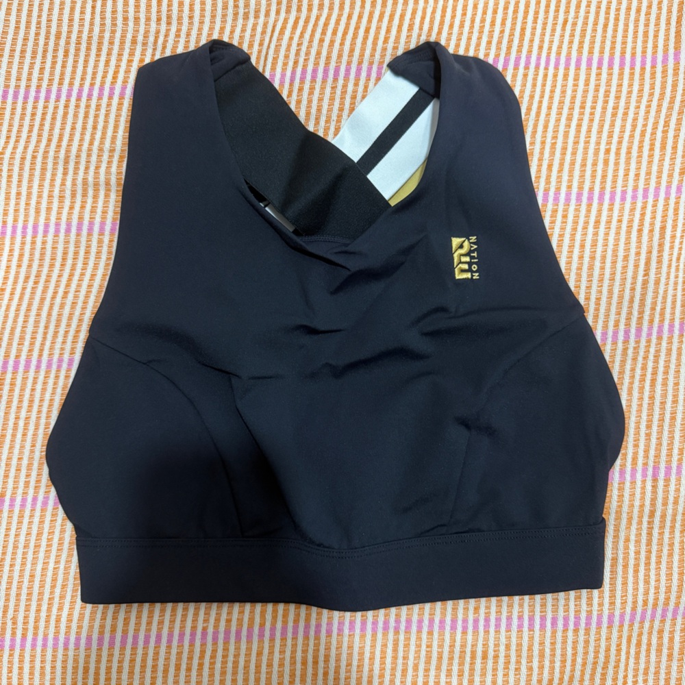 P.E Nation Backswing Sports Bra Small and Leggings Medium Black Gold - Picture 10 of 16